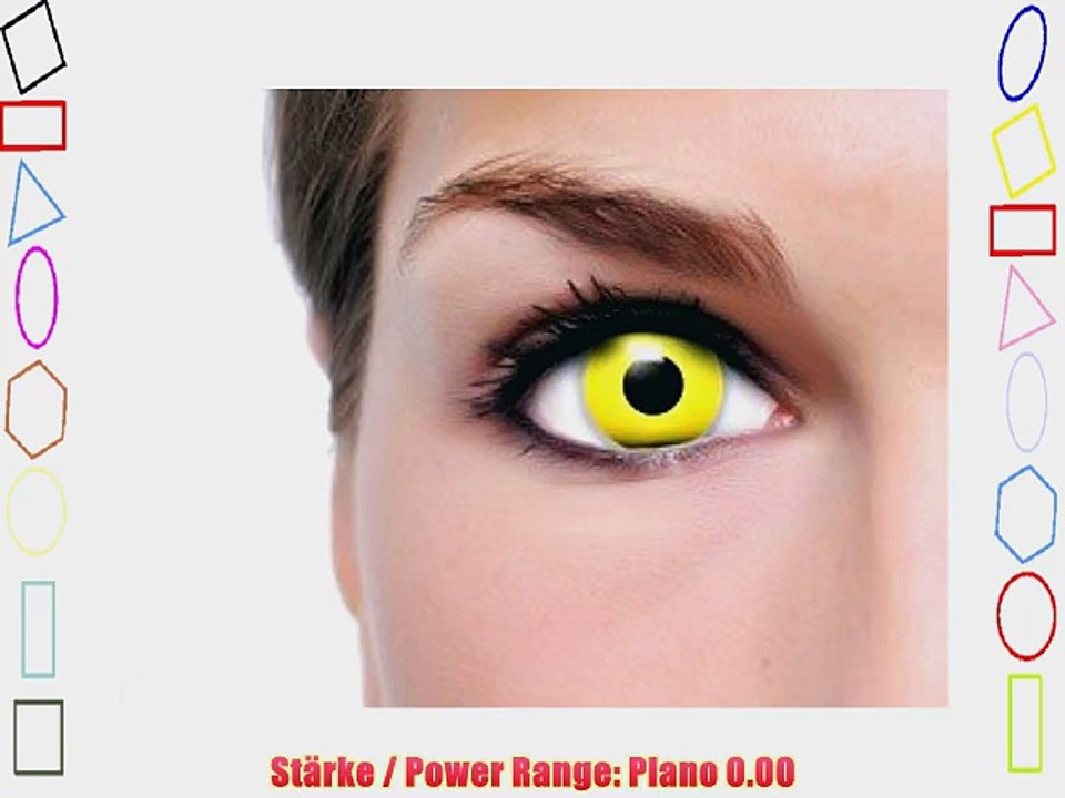 Farbige Kontaktlinsen Crazy Color Fun Contact Lenses 'Yellow Eyes' Topqualit?t inkl. 50 ml
