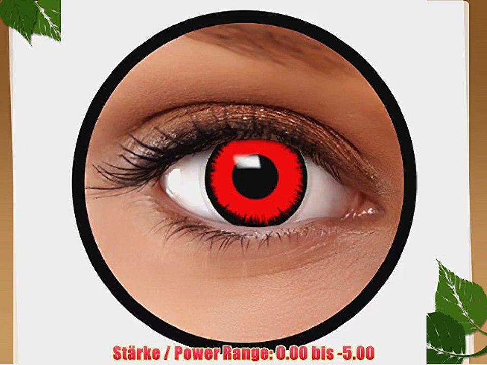 FXEYEZ Farbige Kontaktlinsen rot Volturi   GRATIS Beh?lter 1 Paar (2 St?ck) ohne und mit St?rke
