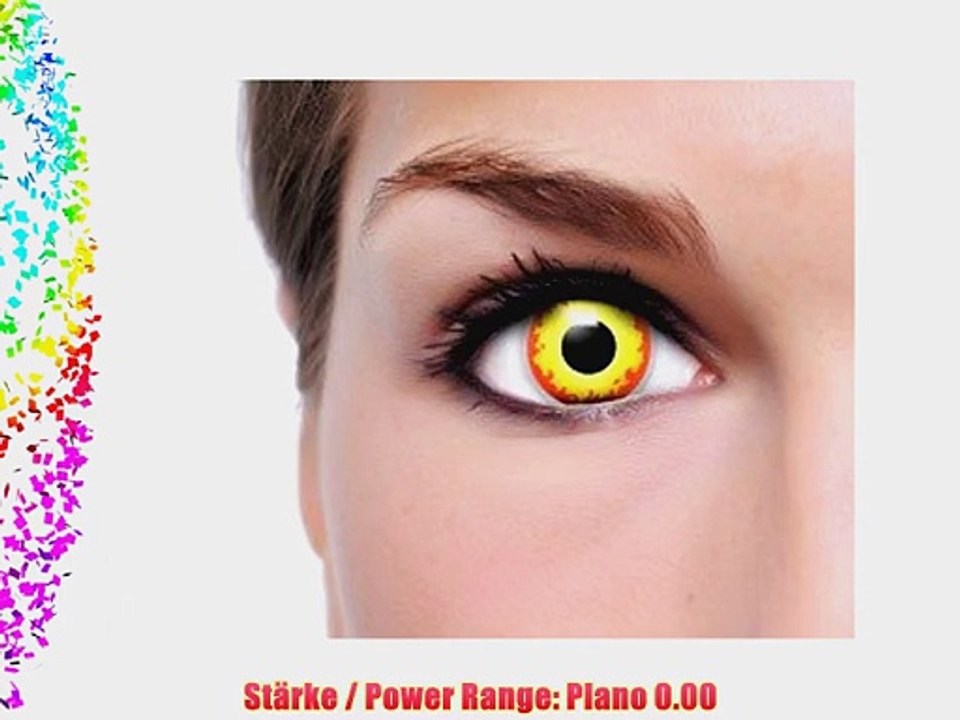 Farbige Kontaktlinsen Crazy Color Fun Contact Lenses 'Fire Eyes' Topqualit?t inkl. 50 ml Lenscare