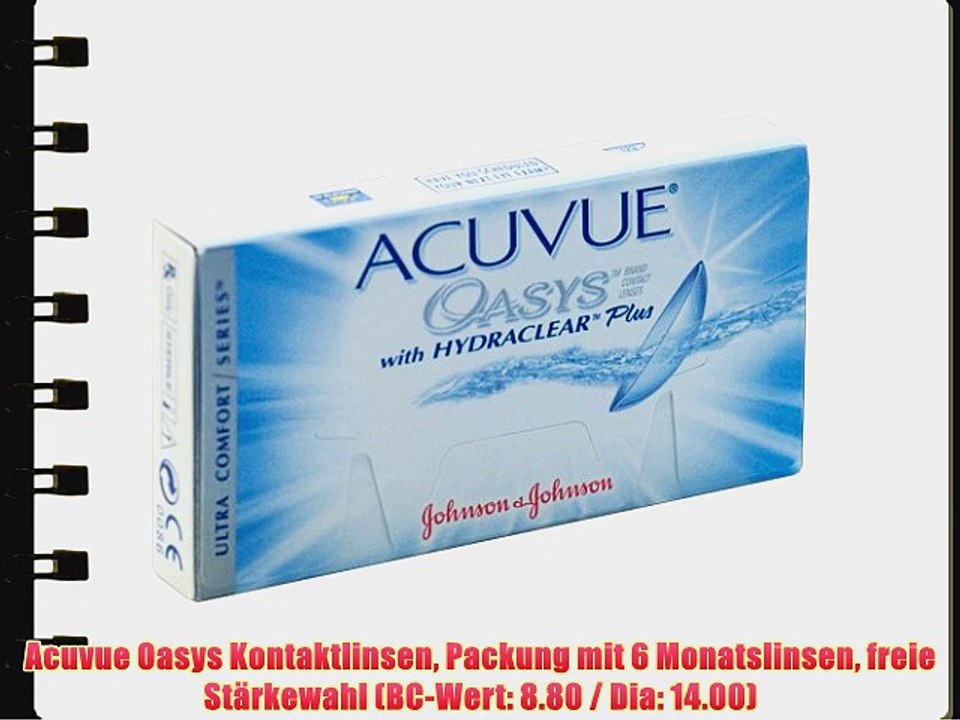 Acuvue Oasys Kontaktlinsen Packung mit 6 Monatslinsen freie St?rkewahl (BC-Wert: 8.80 / Dia: