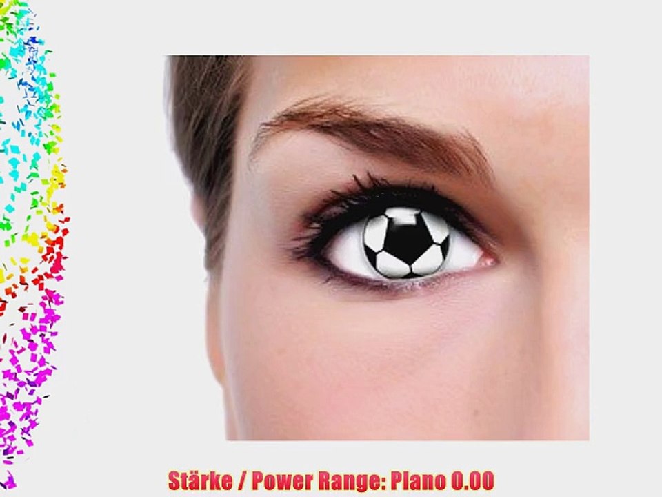 Farbige Kontaktlinsen Crazy Color Fun Contact Lenses 'Soccer Eyes' Topqualit?t inkl. 50 ml