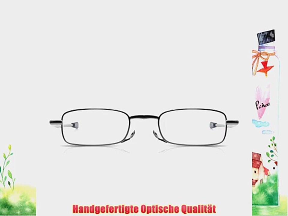 Read Optics Kompakte Matt-Graublaue Rechteckige Lesebrille Faltbare Lesebrille f?r Damen und