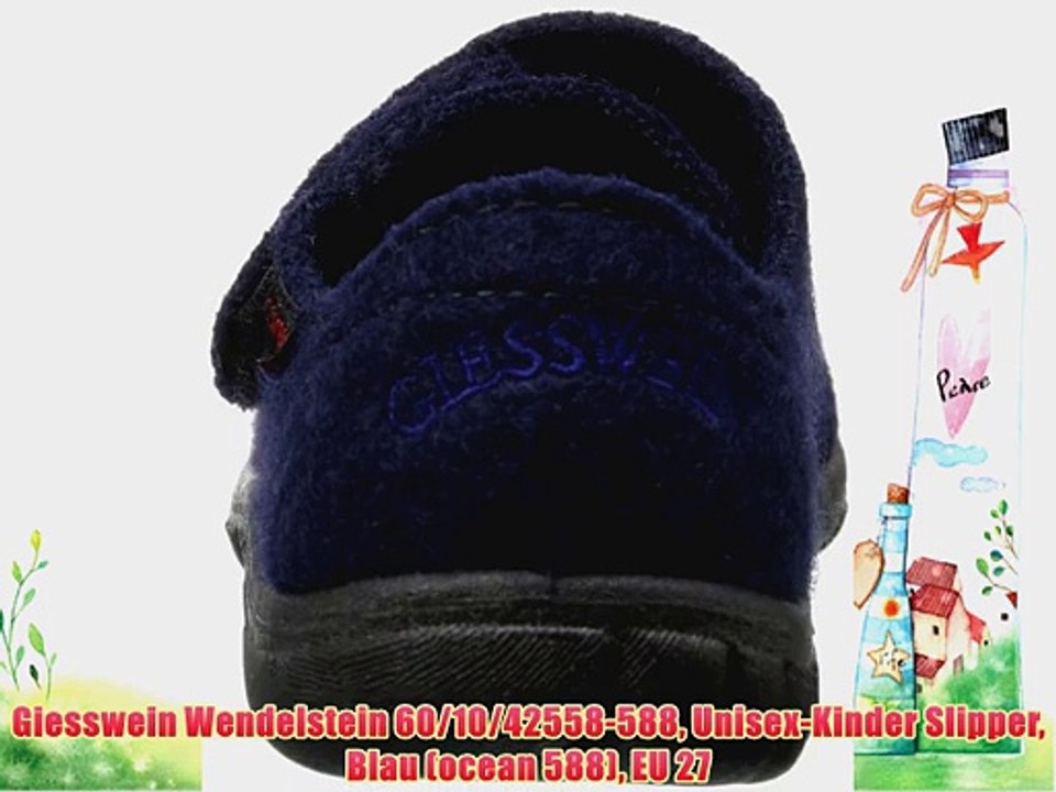 Giesswein Wendelstein 60/10/42558-588 Unisex-Kinder Slipper Blau (ocean 588) EU 27