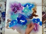How to paint abstract art flowers using acrylic paint on canvas simple techniques, modern look, tips