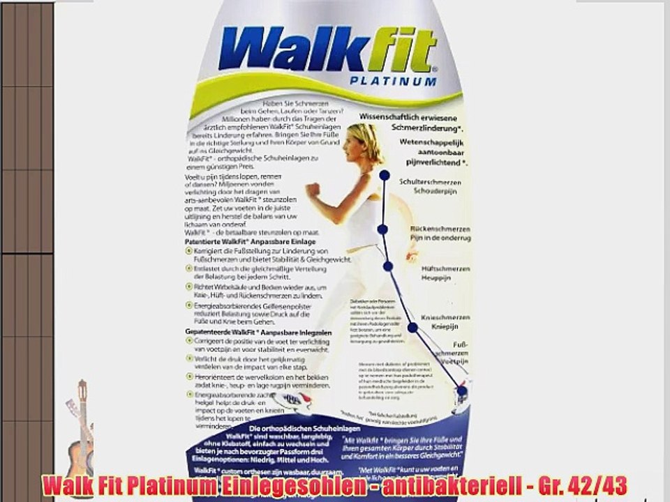 Walk Fit Platinum Einlegesohlen - antibakteriell - Gr. 42/43