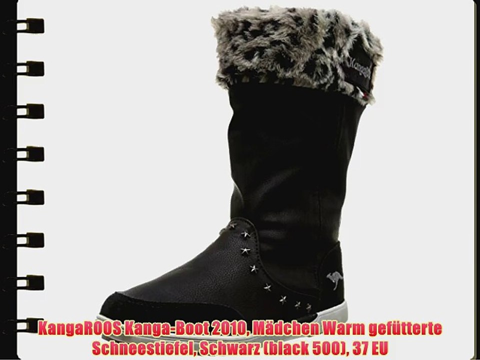KangaROOS Kanga-Boot 2010 M?dchen Warm gef?tterte Schneestiefel Schwarz (black 500) 37 EU