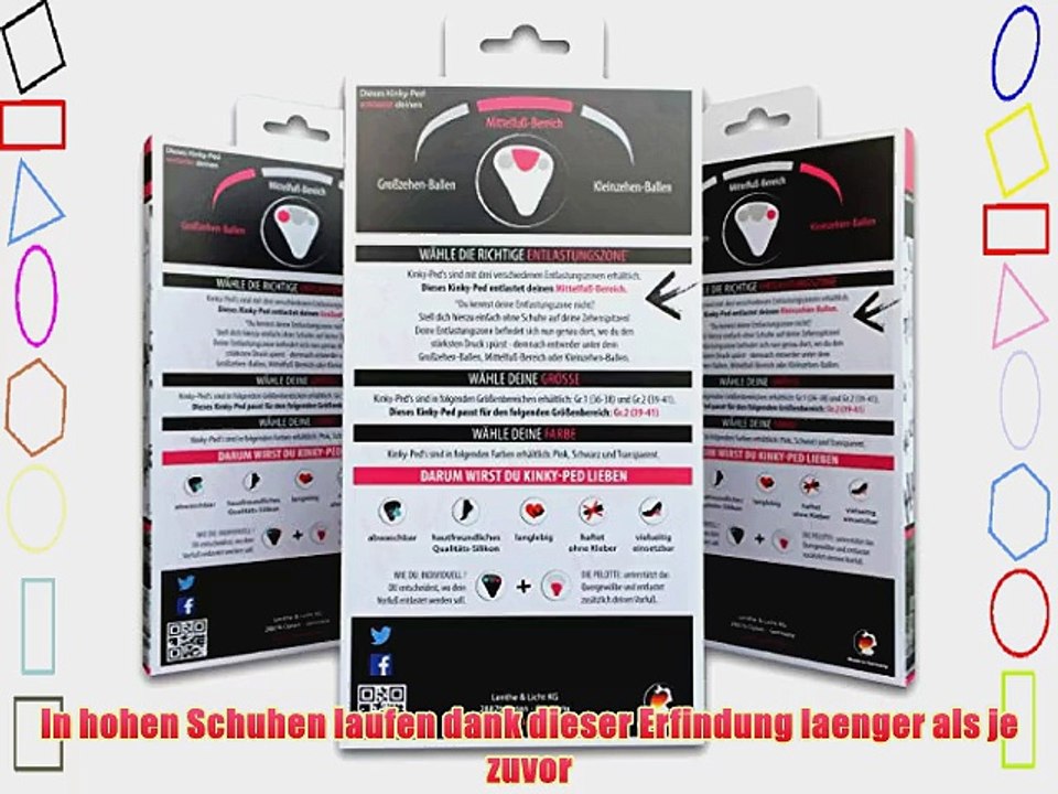 Kinky-Ped Transparent entlastet den Mittelfu?-Ballen in Gr. 39-41 Pumps Schuheinlagen mit Pelotte