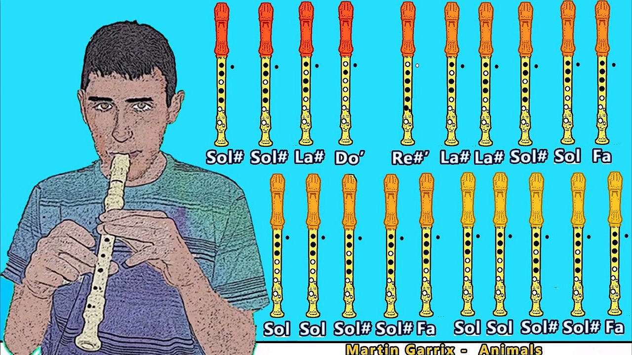 Martin Garrix - Animals en Flauta Dulce con Notas