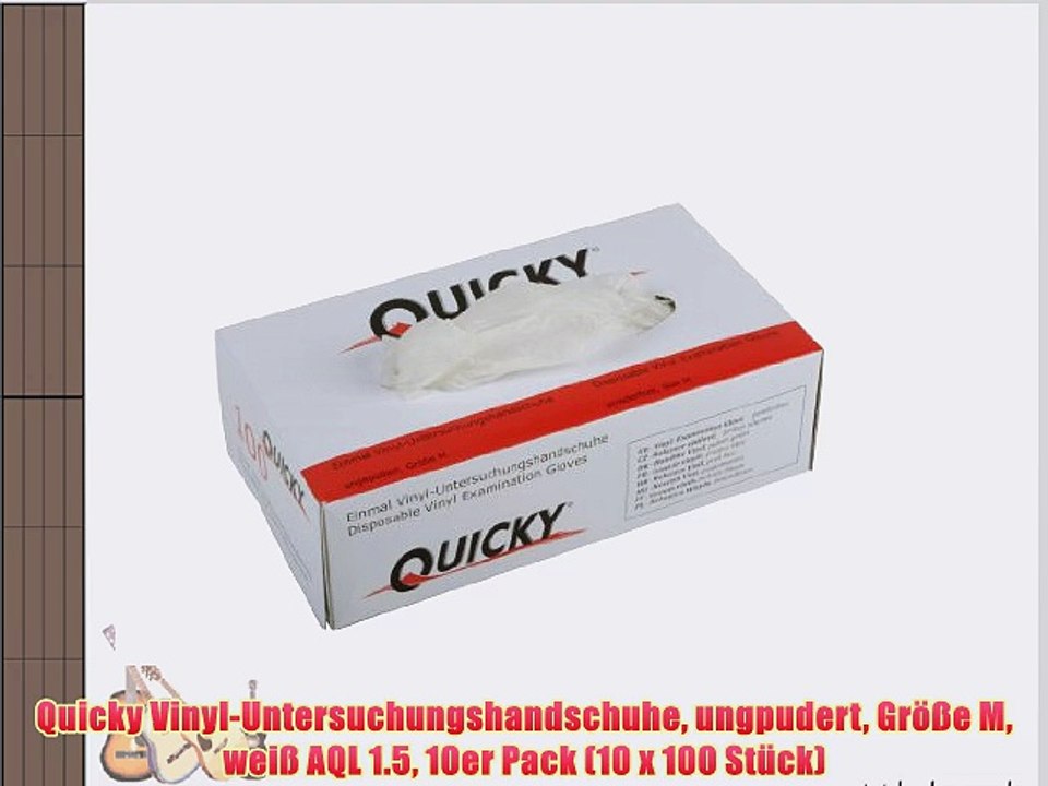 Quicky Vinyl-Untersuchungshandschuhe ungpudert Gr??e M wei? AQL 1.5 10er Pack (10 x 100 St?ck)