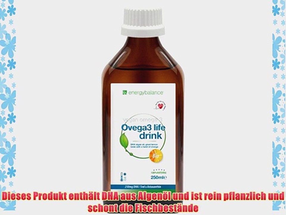 Ovega3 life drink DHA Algen?l mit Limonengeschmack und Astaxanthin