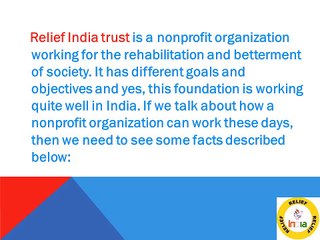 The funding of the Relief India Trust