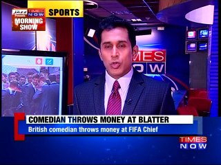 Comedian throws money at Blatter
