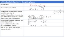 Solving Quadratic Equations by Completing the Square with examples