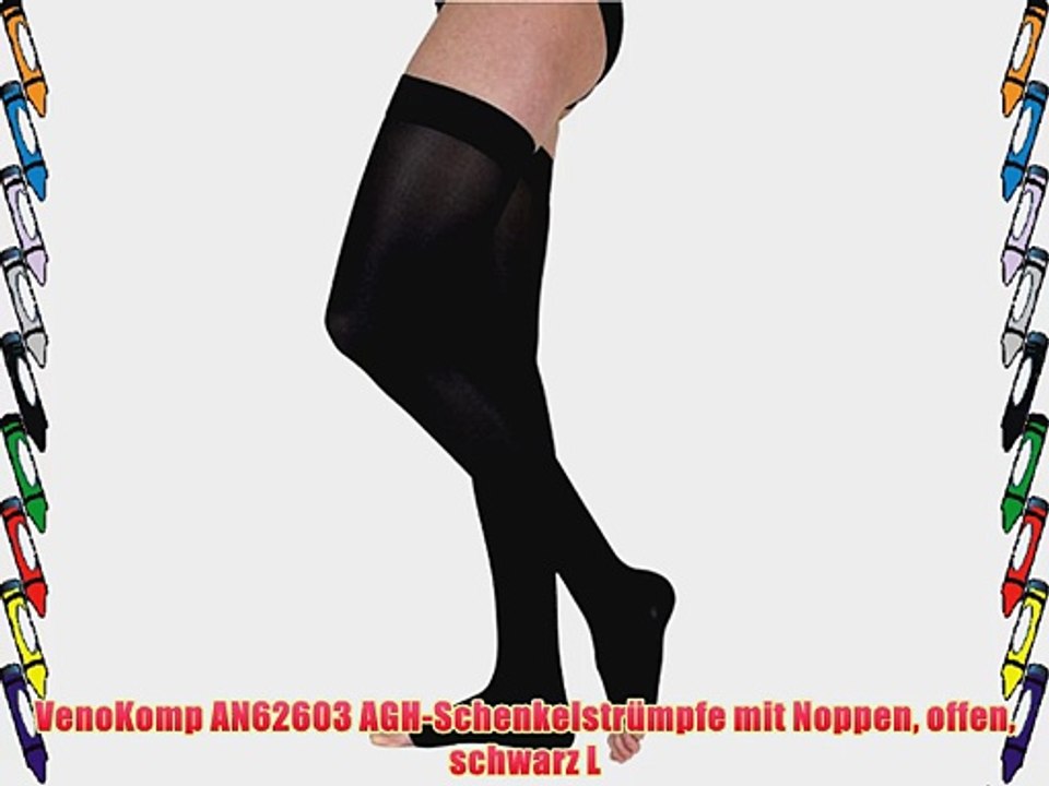 VenoKomp AN62603 AGH-Schenkelstr?mpfe mit Noppen offen schwarz L