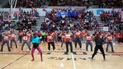 Pep rally. 9.30 Teachers Dancing