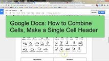 Google Docs: Combine Cells - Merge Cells