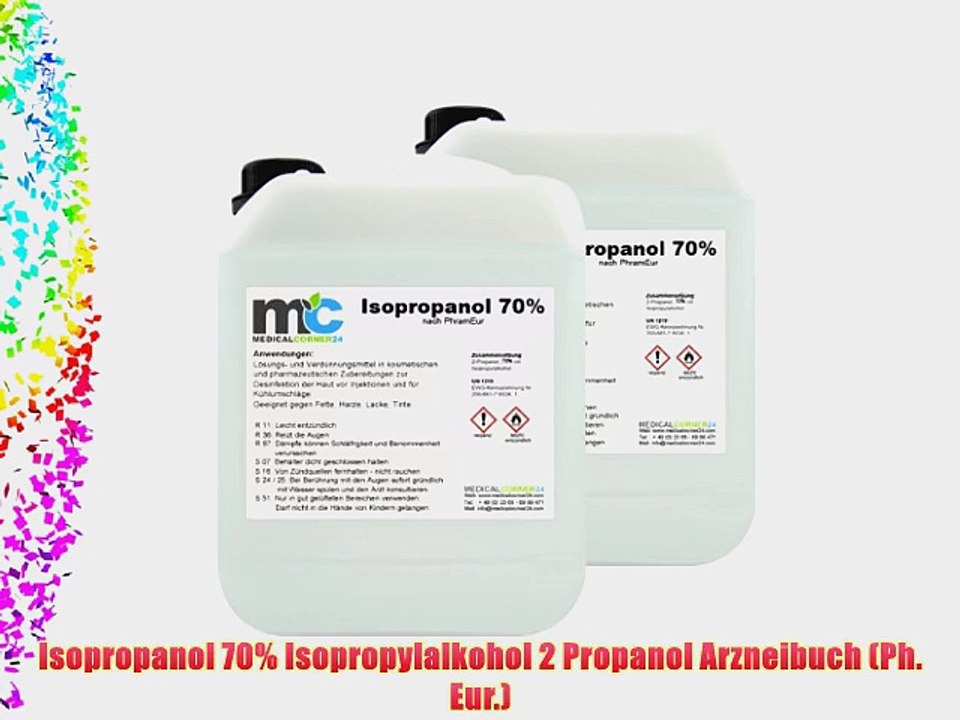 Medicalcorner24? Isopropanol 70% Isopropylalkohol 2 x 5 Liter Kanister Alkohol