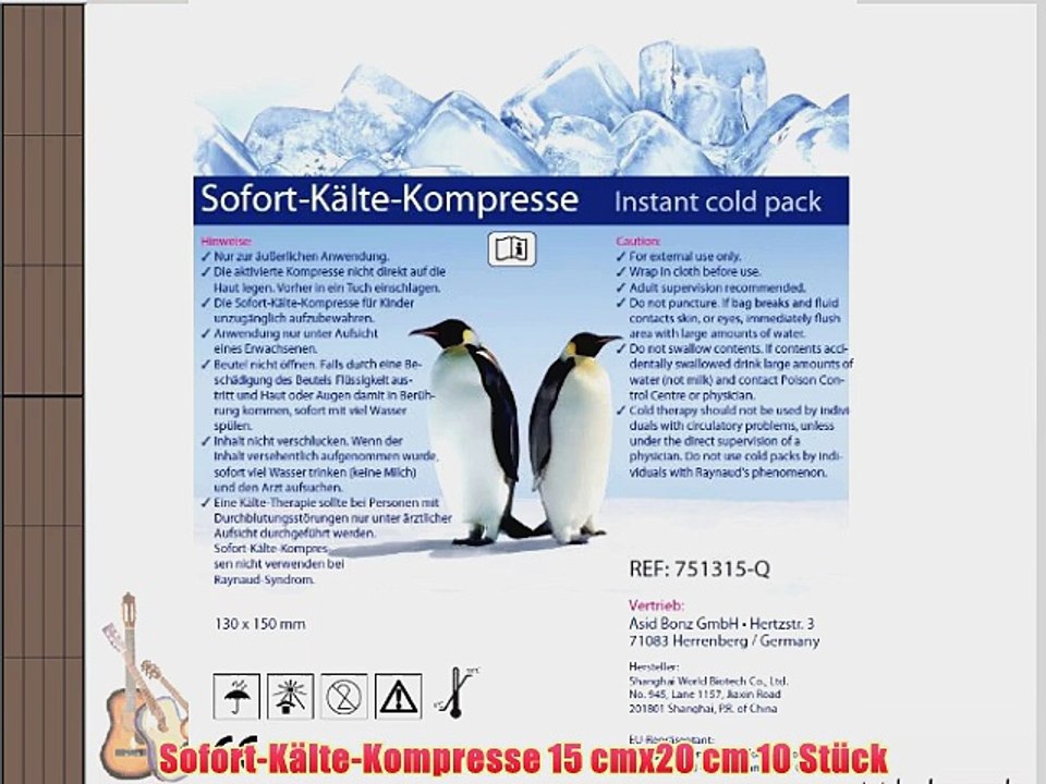 Sofort-K?lte-Kompresse 15 cmx20 cm 10 St?ck