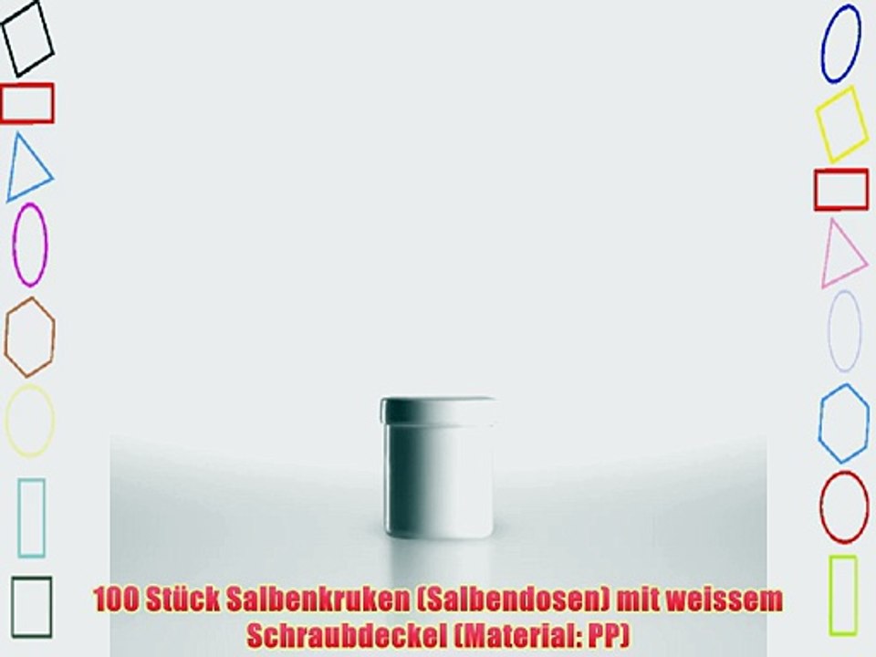 100 x Salbenkruken (Cremedosen) weiss / 20g bzw. 25ml / Schraubdeckel weiss / PP (? 028 pro