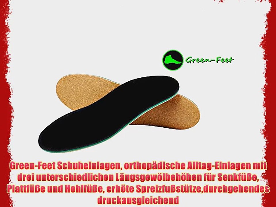 Green-Feet Schuheinlagen orthop?dische Alltag-Einlagen mit drei unterschiedlichen L?ngsgew?lbeh?hen