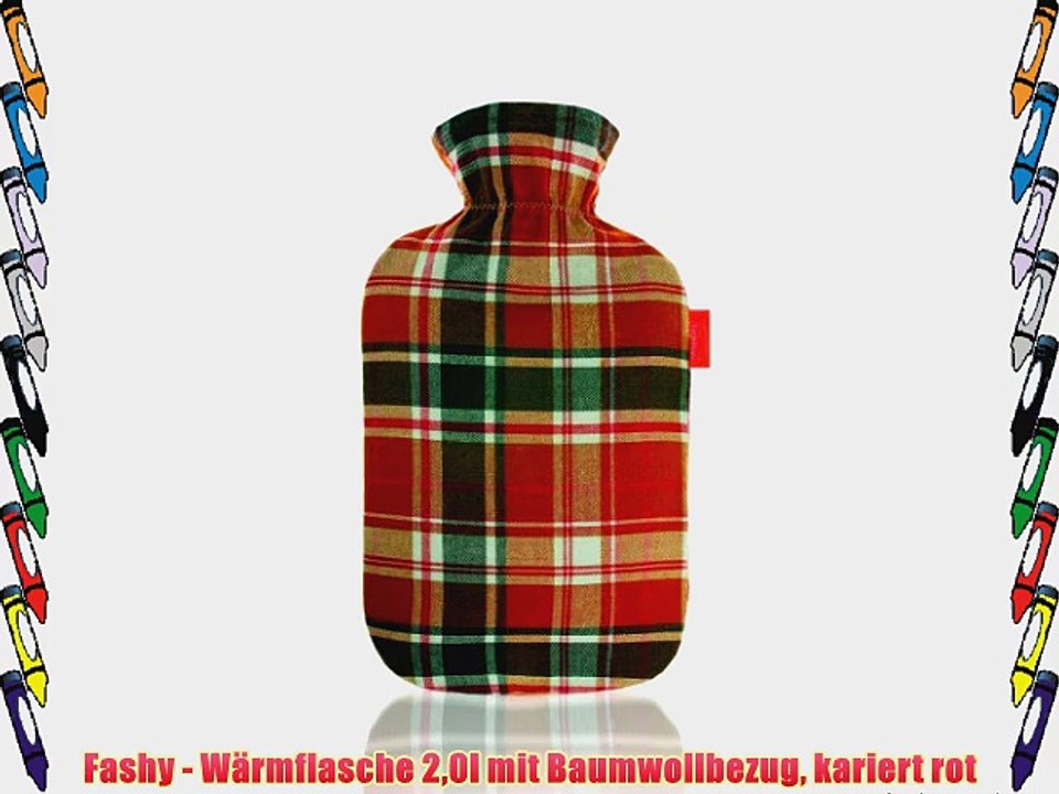 Fashy - W?rmflasche 20l mit Baumwollbezug kariert rot