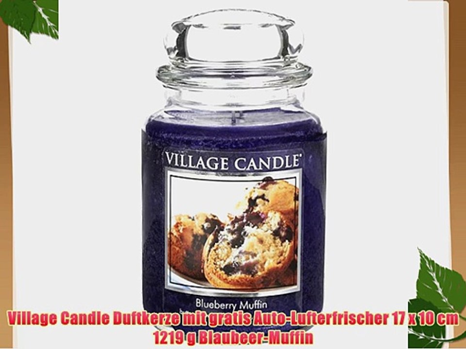 Village Candle Duftkerze mit gratis Auto-Lufterfrischer 17 x 10 cm 1219 g Blaubeer-Muffin