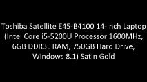 Toshiba Satellite E45-B4100 14-Inch Laptop (Intel Core i5-5200U Processor 1600MHz, 6GB DDR3L RAM, 750GB Hard Drive, Windows 8.1) Satin Gold