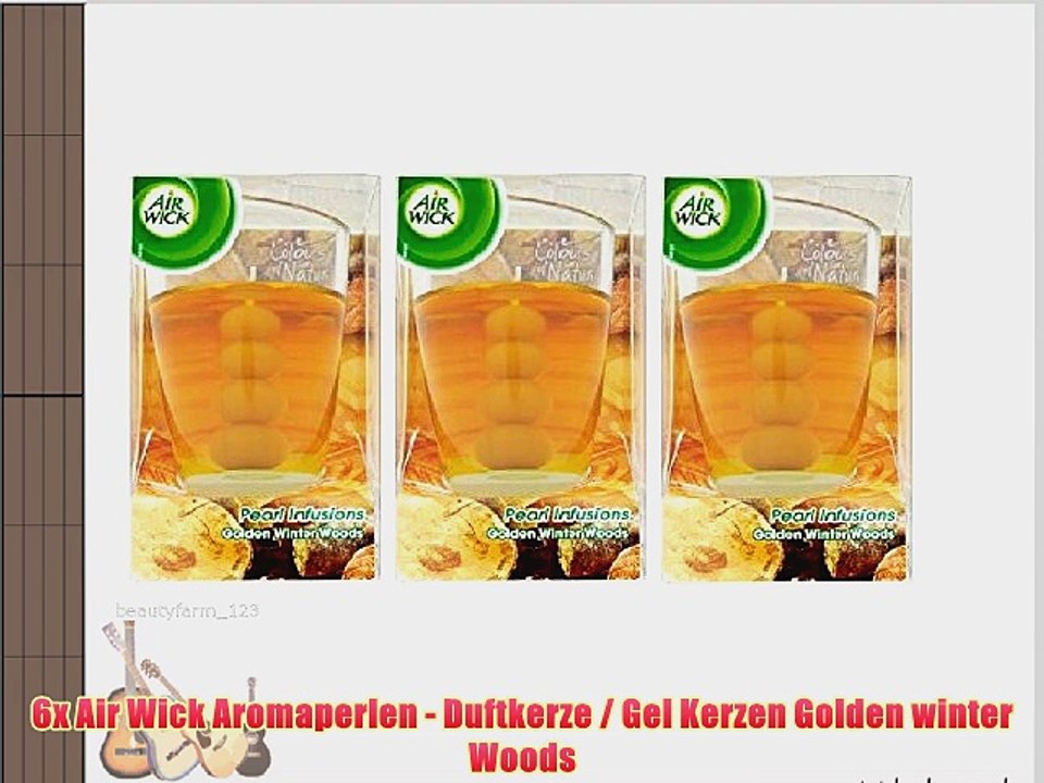 6x Air Wick Aromaperlen - Duftkerze / Gel Kerzen Golden winter Woods