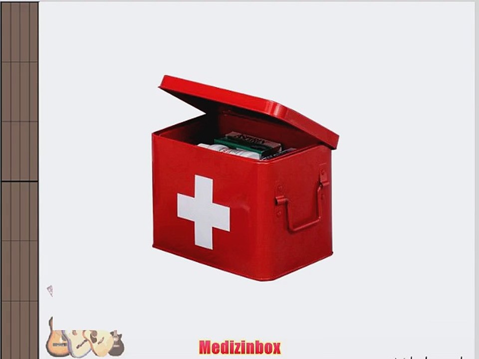 Zeller 18115 Medizin-Box Metall rot M  215x16x16