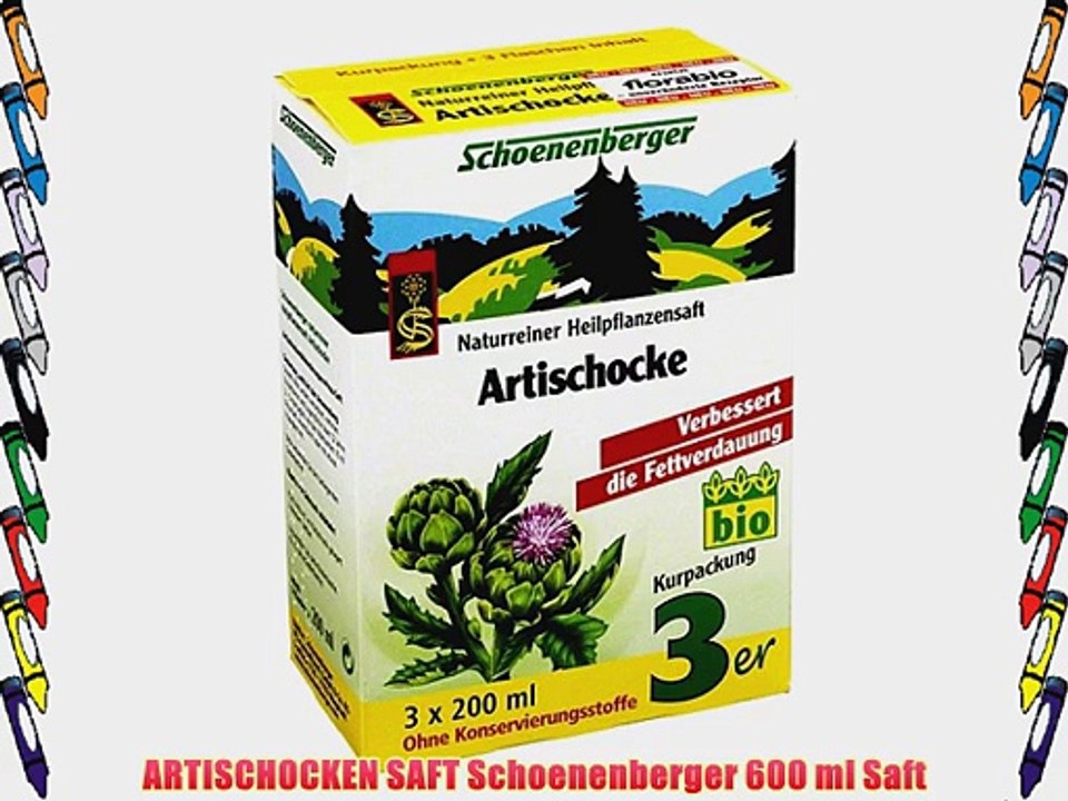 ARTISCHOCKEN SAFT Schoenenberger 600 ml Saft