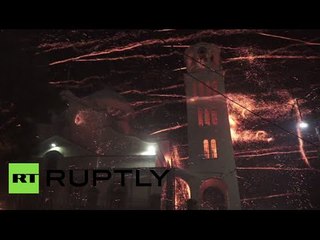 RAW: Rocket war breaks out between Greek churches celebrating Easter