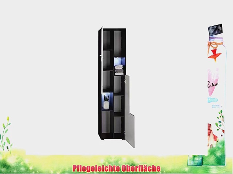 trendteam TT10303 Bad Hochschrank weiss Hochglanz Korpus graphit Nachbildung BxHxT 40x182x30