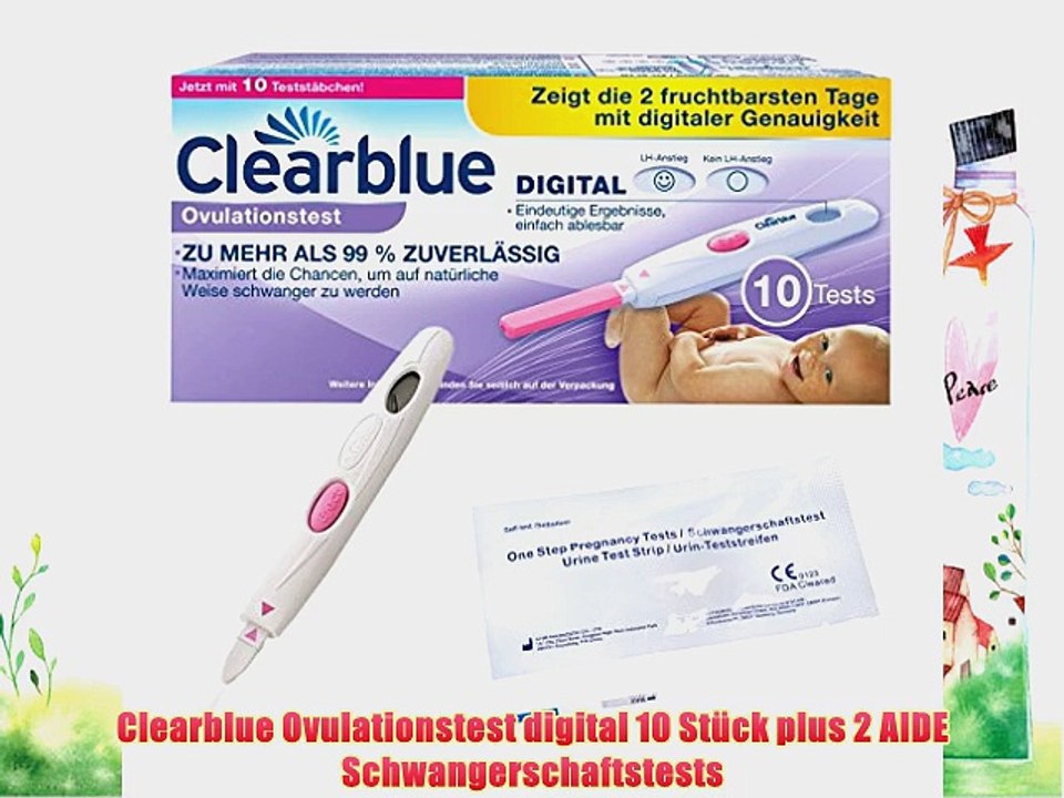 Clearblue Ovulationstest digital 10 St?ck plus 2 AIDE Schwangerschaftstests