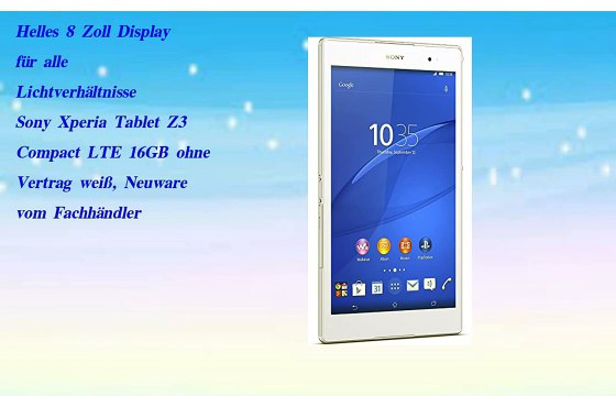 Sony SGP621 Xperia Z3 Tablet Compact 20 3 cm 8 Zoll