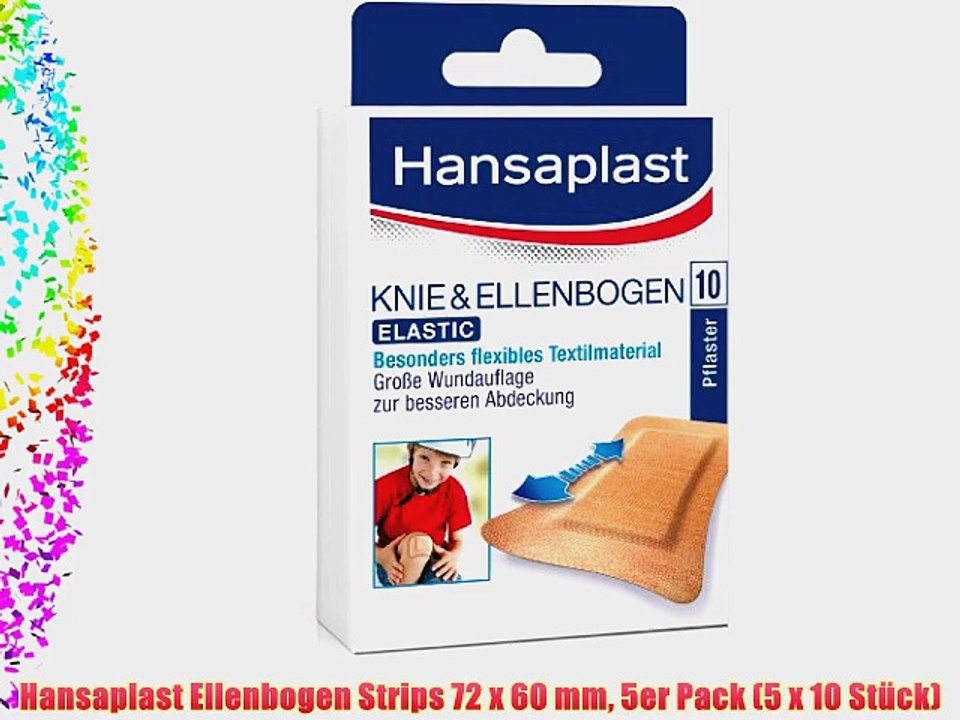 Hansaplast Ellenbogen Strips 72 x 60 mm 5er Pack (5 x 10 St?ck)