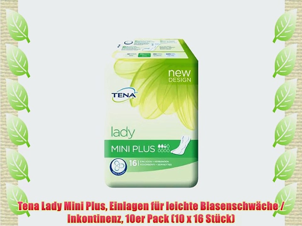 Tena Lady Mini Plus Einlagen f?r leichte Blasenschw?che / Inkontinenz 10er Pack (10 x 16 St?ck)