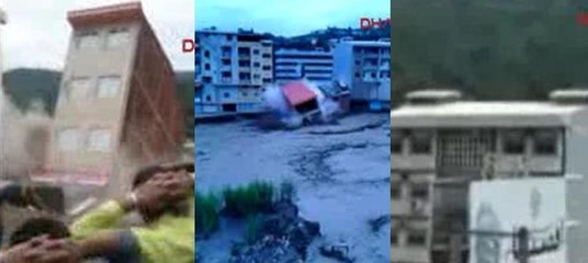 Sel binaları böyle yuttu