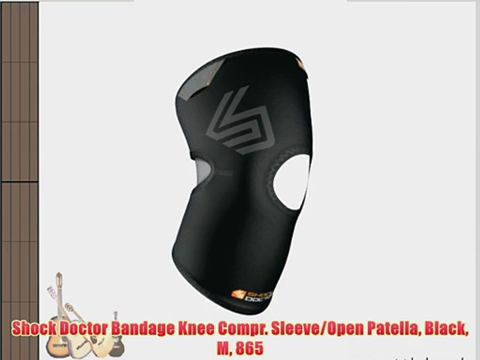 Shock Doctor Bandage Knee Compr. Sleeve/Open Patella Black M 865