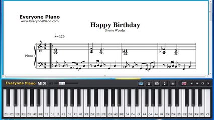 Free Happy Birthday - Stevie Wonder Piano Sheet Music Tutorial - video  Dailymotion