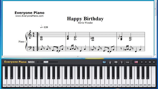 Free Happy Birthday - Stevie Wonder Piano Sheet Music Tutorial