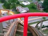 Hersheypark - Ride On Lightning Racer , front seat ride POV! Wow! Hershey Park wooden rollercoaster