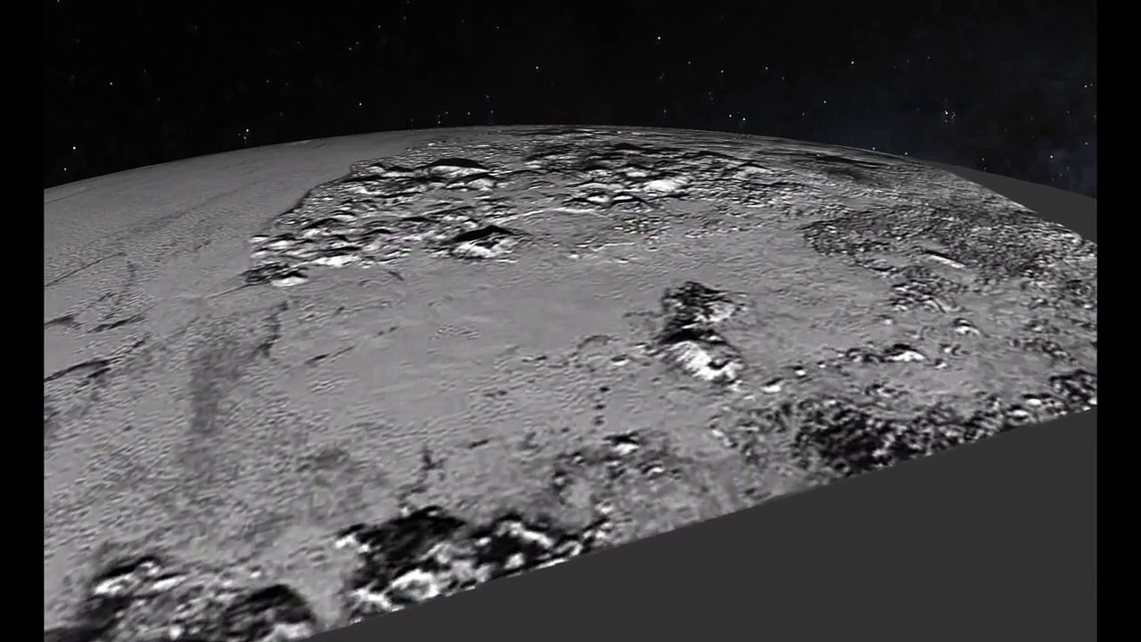Animation montrant les surfaces gelées sur pluton (NASA)
