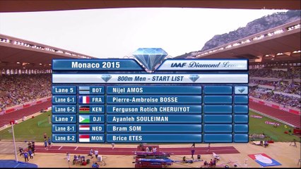 800m H – DL Monaco 2015, victoire d’Amel Tuka (1’42''51, MPM, WTF)