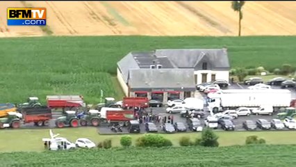 BFMTV survole le Mont-Saint-Michel bloqué par les agriculteurs en colère