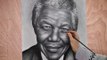 Nelson Mandela Portrait speed drawing painting photorealism. How to draw a portrait.