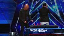 Wayne Hoffman Blindfolded Mentalist Lights Firecrackers in his Mouth Americas Got Talent 2015