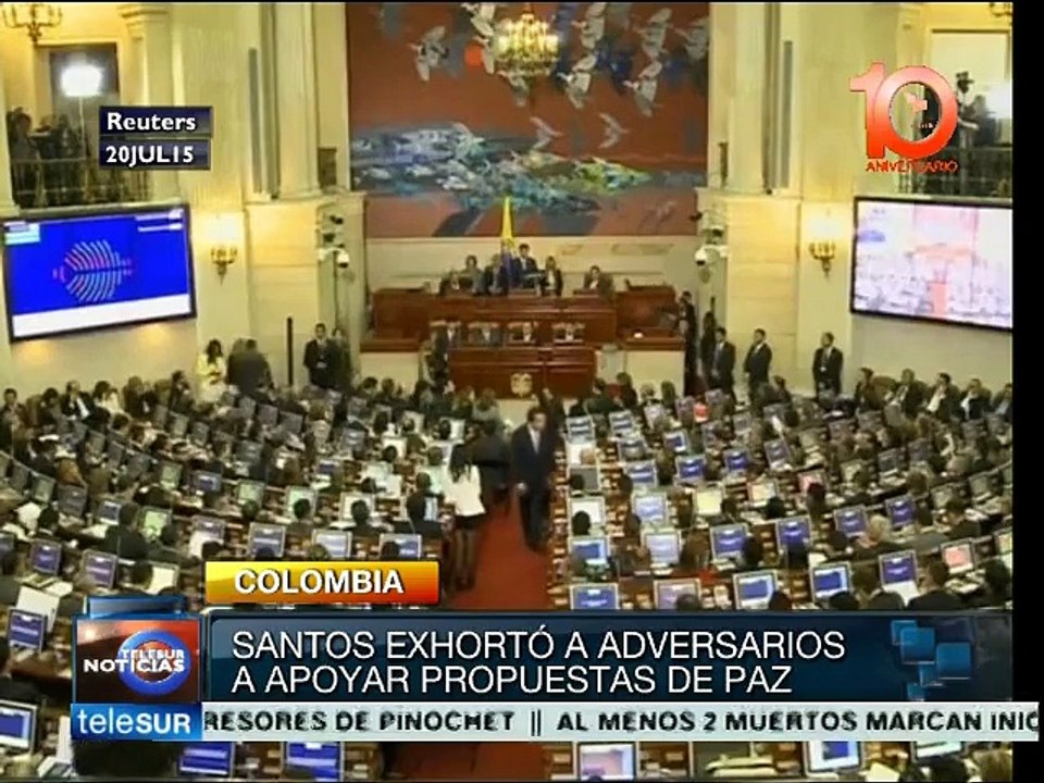 Santos pide a adversarios a apoyar las propuestas de paz para Colombia