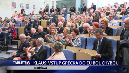 KLAUS VSTUP GRECKA DO EU BOL CHYBOU 27.3.2015