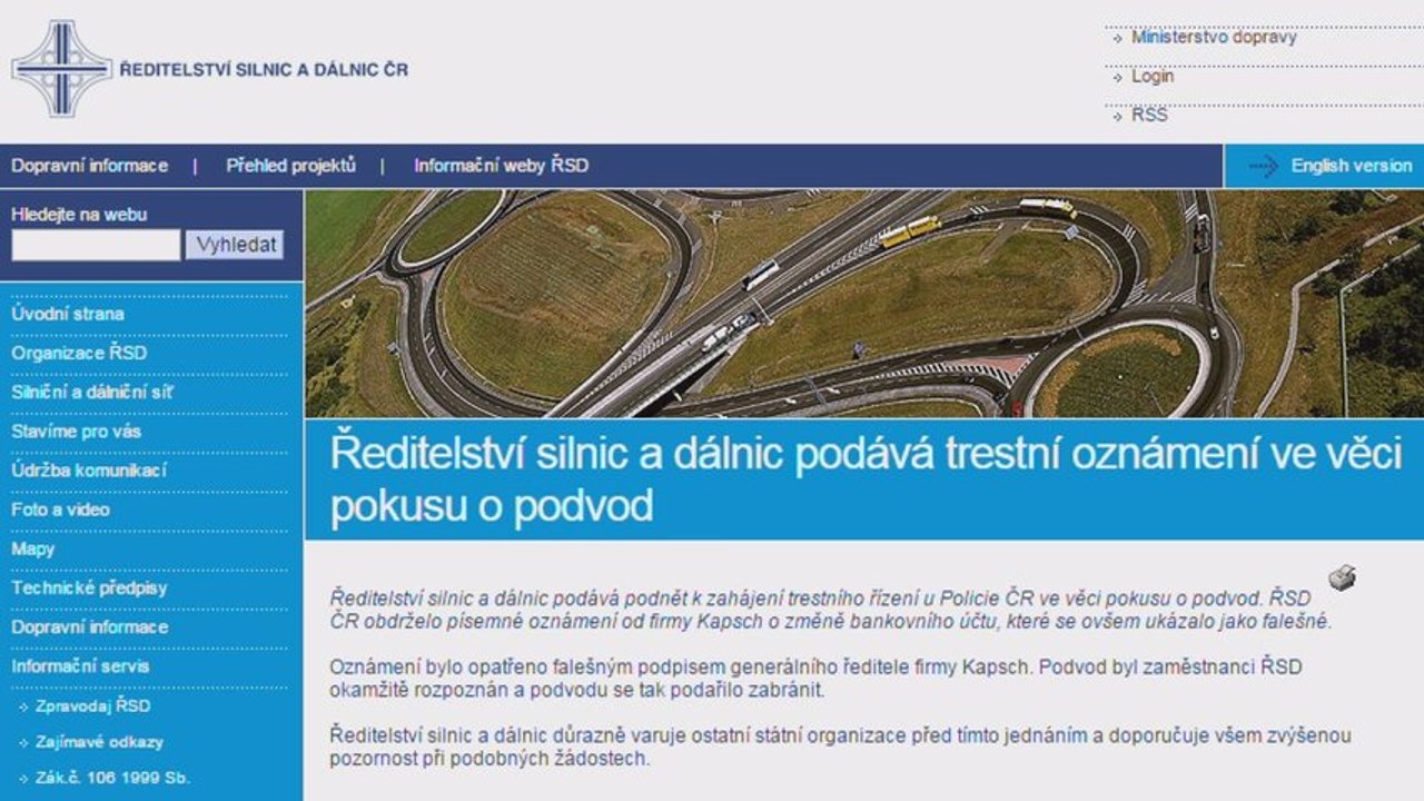 Sme Kapsch a zmenili sme číslo účtu - napísali podvodníci cestárom