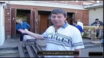 Une mamie qui galère avec son chariot